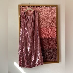 Anthropologie Maeve Kara - Rose Gold Sequin Mini Dress NWT SM